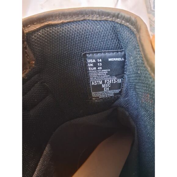 Merrell Mens size 14 Strongfield LTR Pull on Waterproof Composite Toe Work Boots - Picture 15 of 16